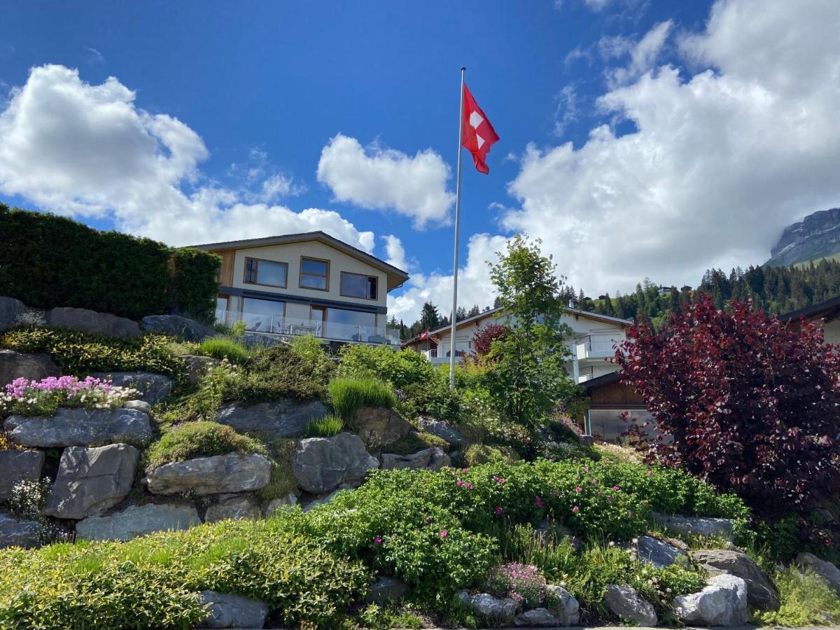 Casa Admisa, Spektakulaere Aussicht, Ski In And Out, Hochwertige Einrichtung, Valserstein Und Eiche Flims Luaran gambar