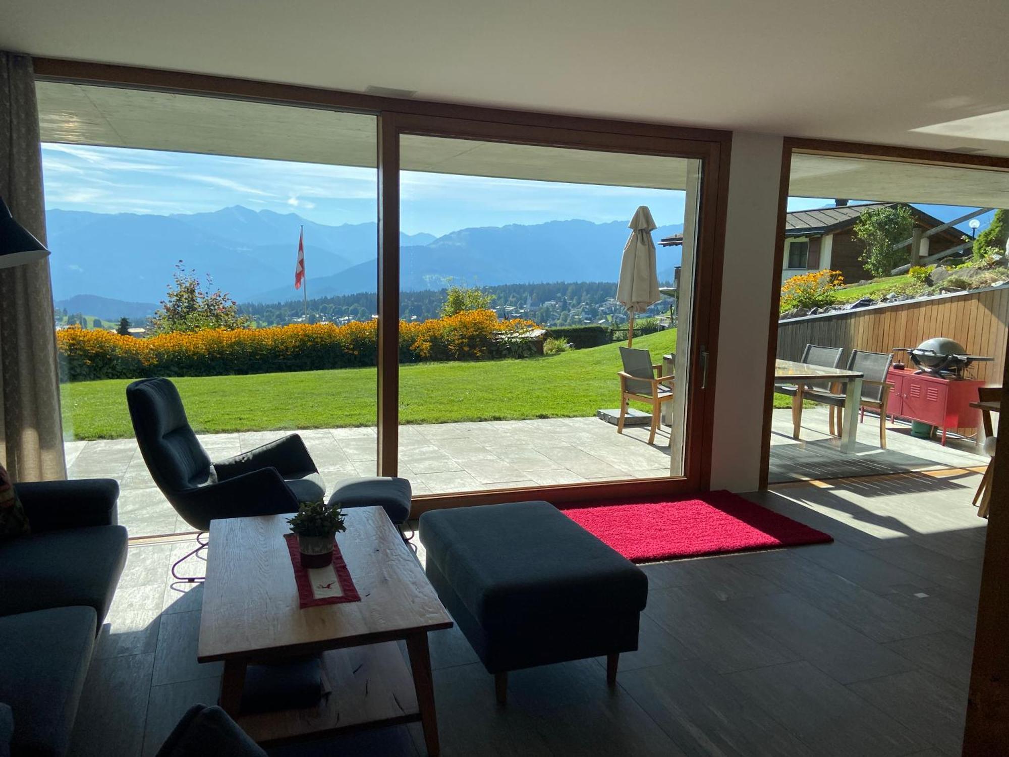 Casa Admisa, Spektakulaere Aussicht, Ski In And Out, Hochwertige Einrichtung, Valserstein Und Eiche Flims Luaran gambar