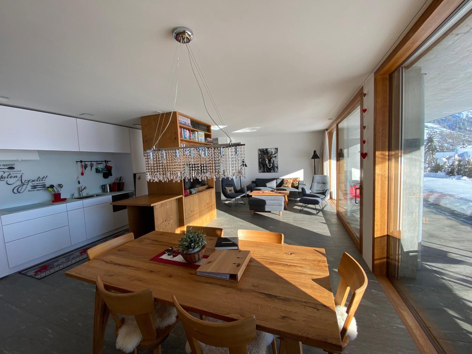Casa Admisa, Spektakulaere Aussicht, Ski In And Out, Hochwertige Einrichtung, Valserstein Und Eiche Flims Luaran gambar